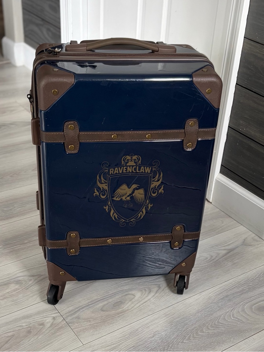 Pottery Barn Teen Ravenclaw Navy and Brown Rolling Carry-On